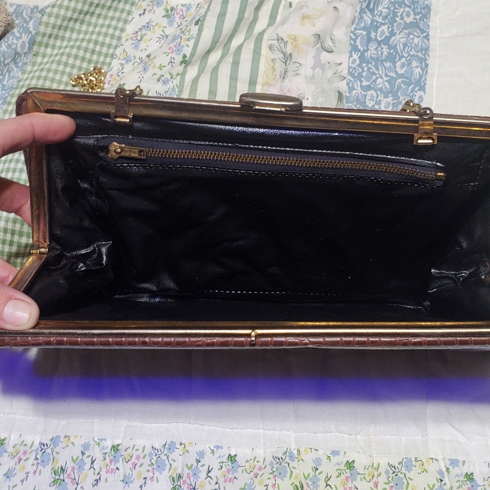 Vintage Brown Leather Clutch - Picture 2 of 5